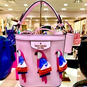KATE SPADE SMALL BUCKET BAG PIPPA FLOCK PARTY